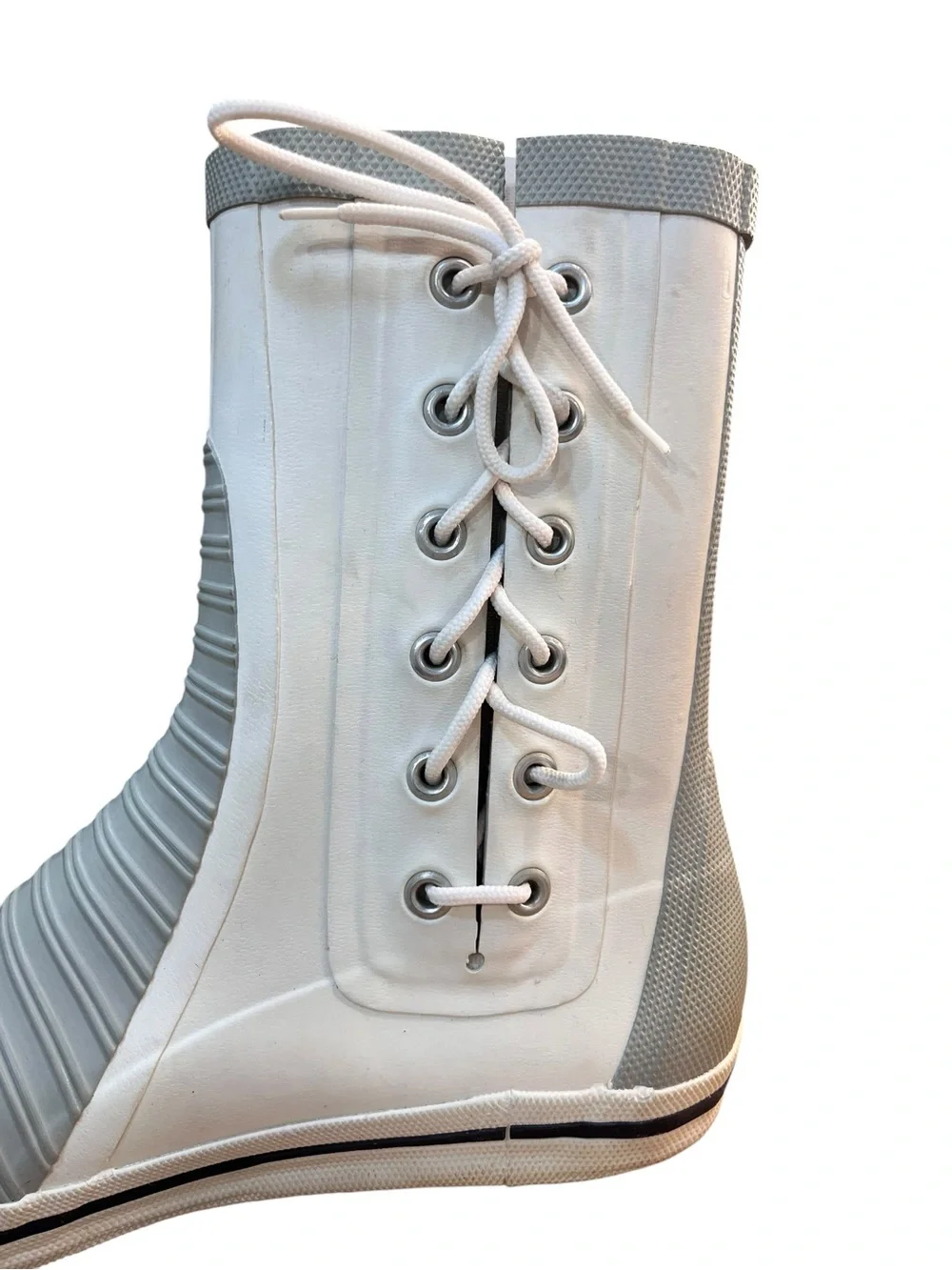 Douglas Gill Gray Lace-Up Waterproof Deck Sailing Rain Boots Men’s US 10